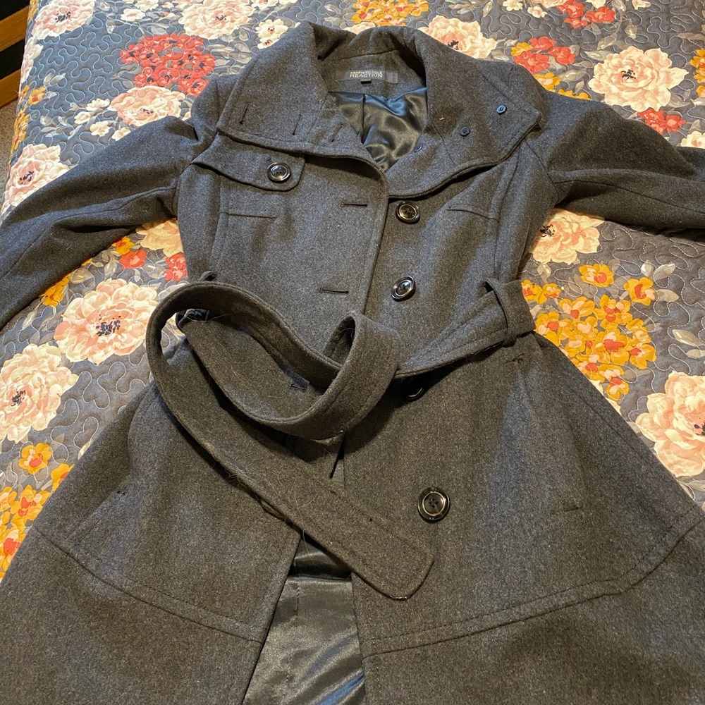 Kenneth Cole size 2 gray wool dress coat - Picture 2 of 3